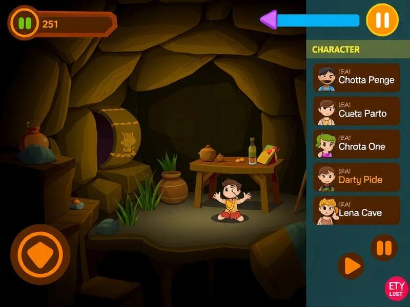 Chhota Bheem solving puzzle in cave